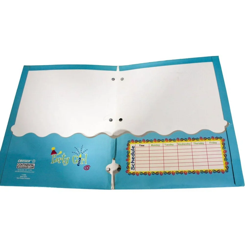 Vintage 2006 Y2K Velvet “Party Girl” Folder with Pockets – Retro School Supply,